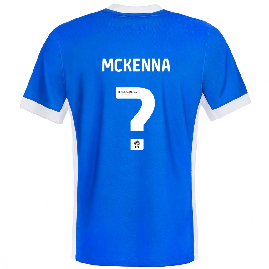 Niño Fútbol Camiseta Rebecca Mckenna #0 Azul Blanco 1ª Equipación 2024/25 México