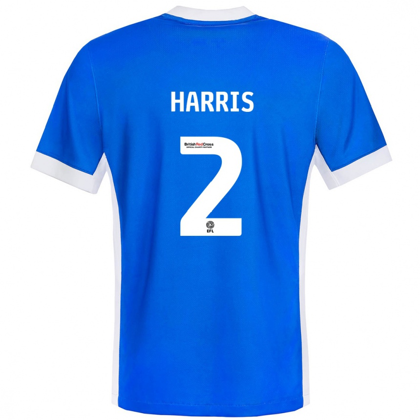 Niño Fútbol Camiseta Martha Harris #2 Azul Blanco 1ª Equipación 2024/25 México