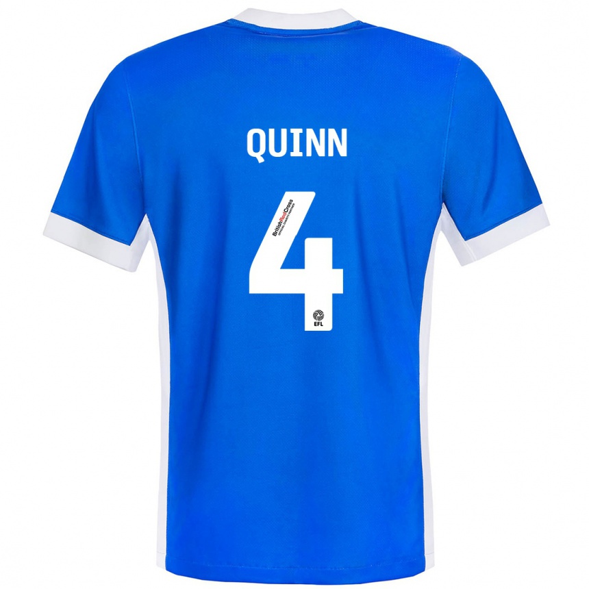 Niño Fútbol Camiseta Louise Catherine Quinn #4 Azul Blanco 1ª Equipación 2024/25 México