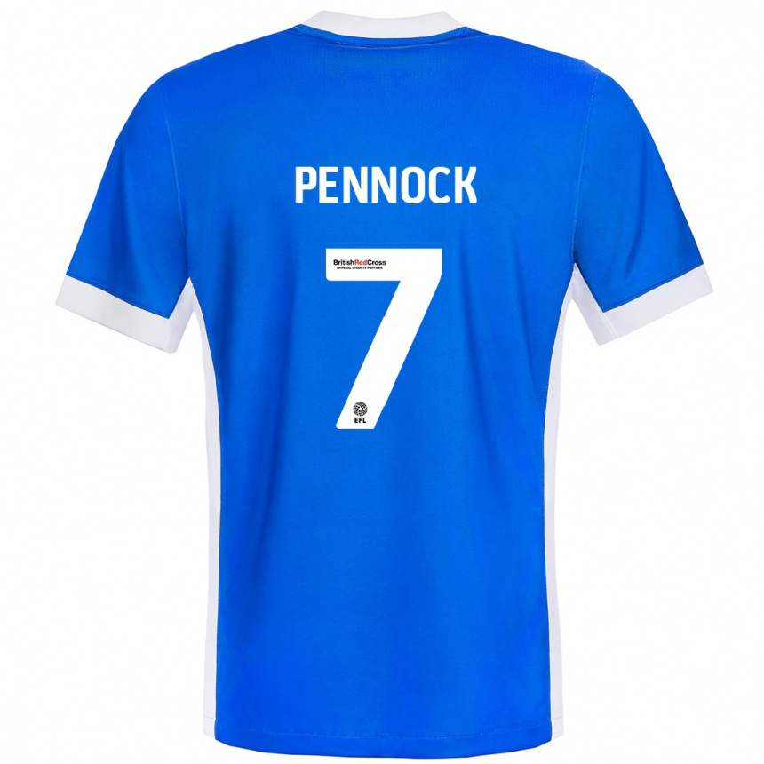 Niño Fútbol Camiseta Jade Pennock #7 Azul Blanco 1ª Equipación 2024/25 México