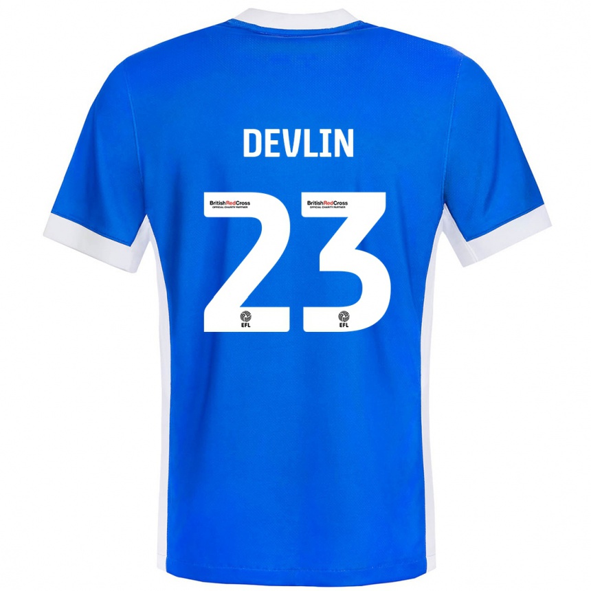 Niño Fútbol Camiseta Charlotte Devlin #23 Azul Blanco 1ª Equipación 2024/25 México