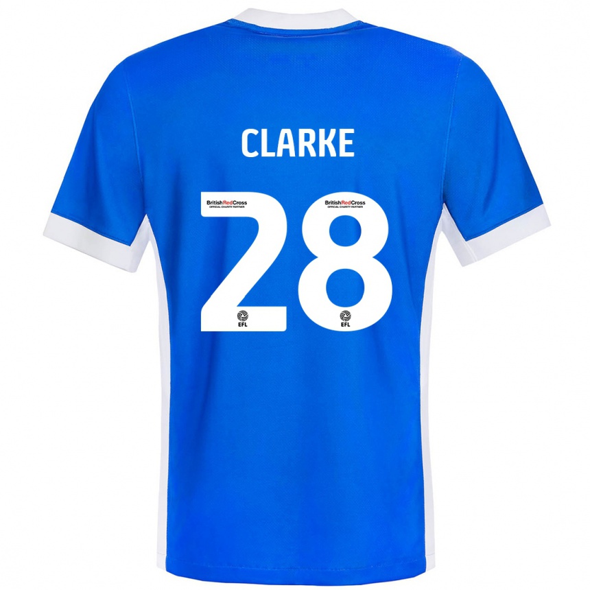 Niño Fútbol Camiseta Charlotte Clarke #28 Azul Blanco 1ª Equipación 2024/25 México