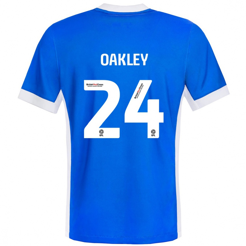 Niño Fútbol Camiseta Marcel Oakley #24 Azul Blanco 1ª Equipación 2024/25 México