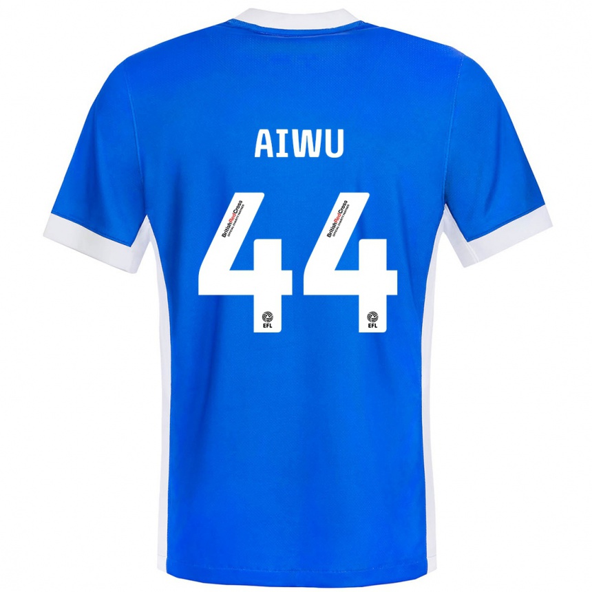 Niño Fútbol Camiseta Emanuel Aiwu #44 Azul Blanco 1ª Equipación 2024/25 México