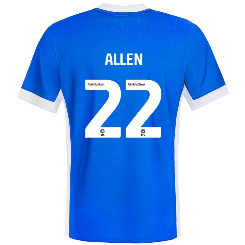 Niño Fútbol Camiseta Remi Allen #22 Azul Blanco 1ª Equipación 2024/25 México