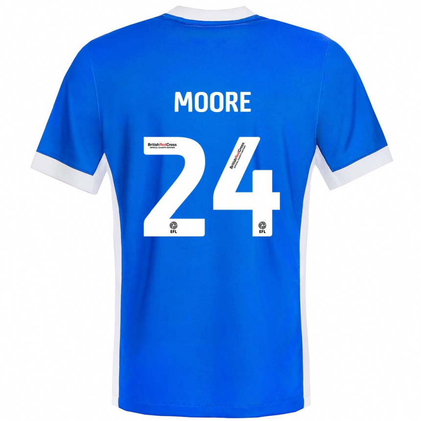 Niño Fútbol Camiseta Jade Ellis Moore #24 Azul Blanco 1ª Equipación 2024/25 México