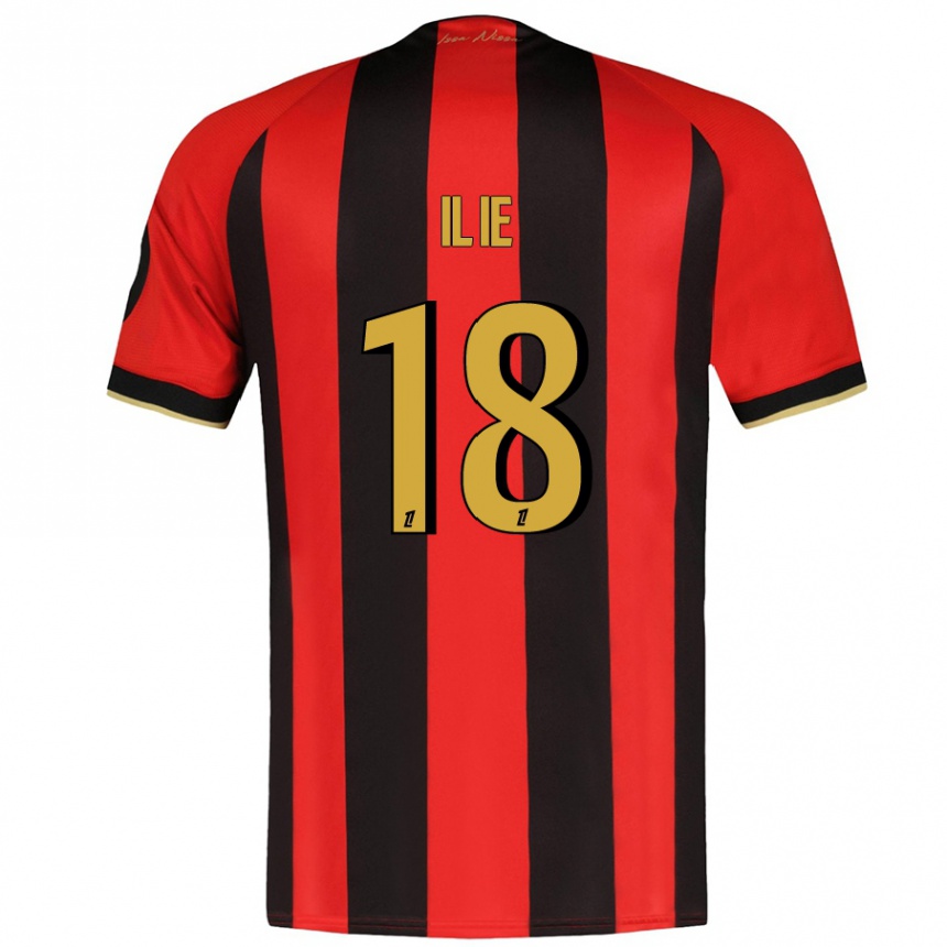 Niño Fútbol Camiseta Rareș Ilie #18 Rojo Negro 1ª Equipación 2024/25 México