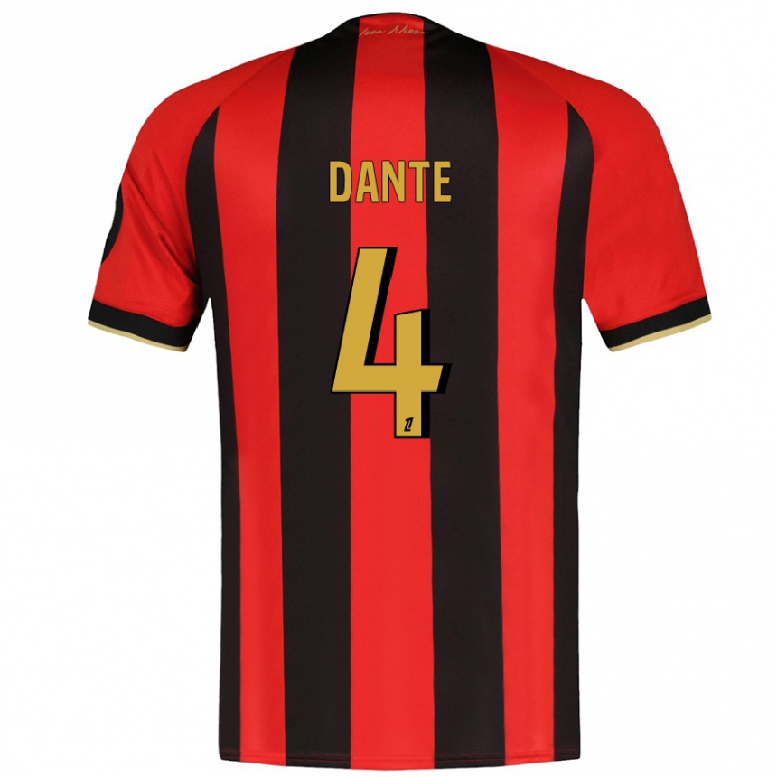 Niño Fútbol Camiseta Dante #4 Rojo Negro 1ª Equipación 2024/25 México