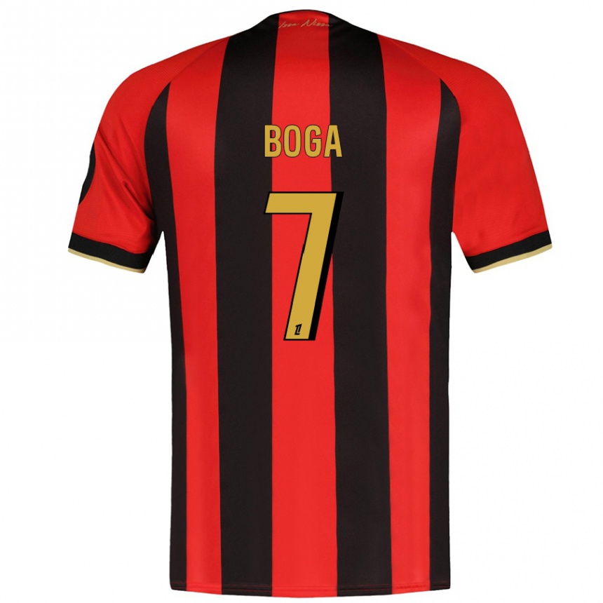 Niño Fútbol Camiseta Jérémie Boga #7 Rojo Negro 1ª Equipación 2024/25 México