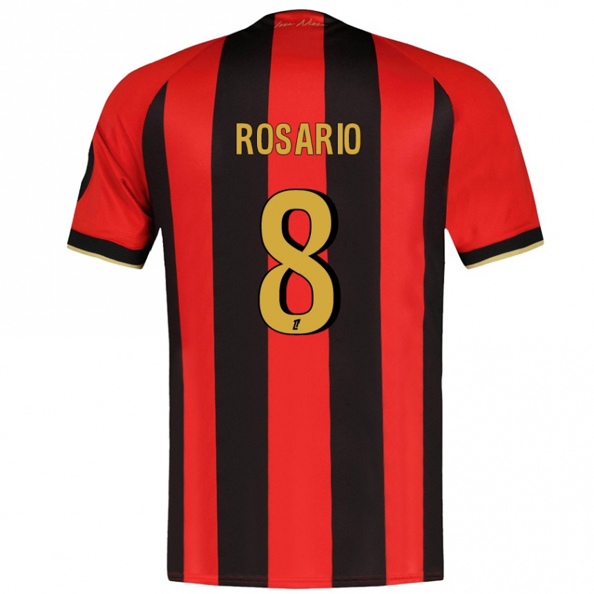 Niño Fútbol Camiseta Pablo Rosario #8 Rojo Negro 1ª Equipación 2024/25 México