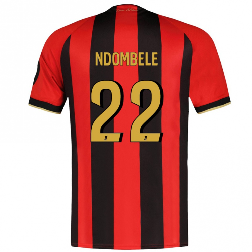 Niño Fútbol Camiseta Tanguy Ndombele #22 Rojo Negro 1ª Equipación 2024/25 México