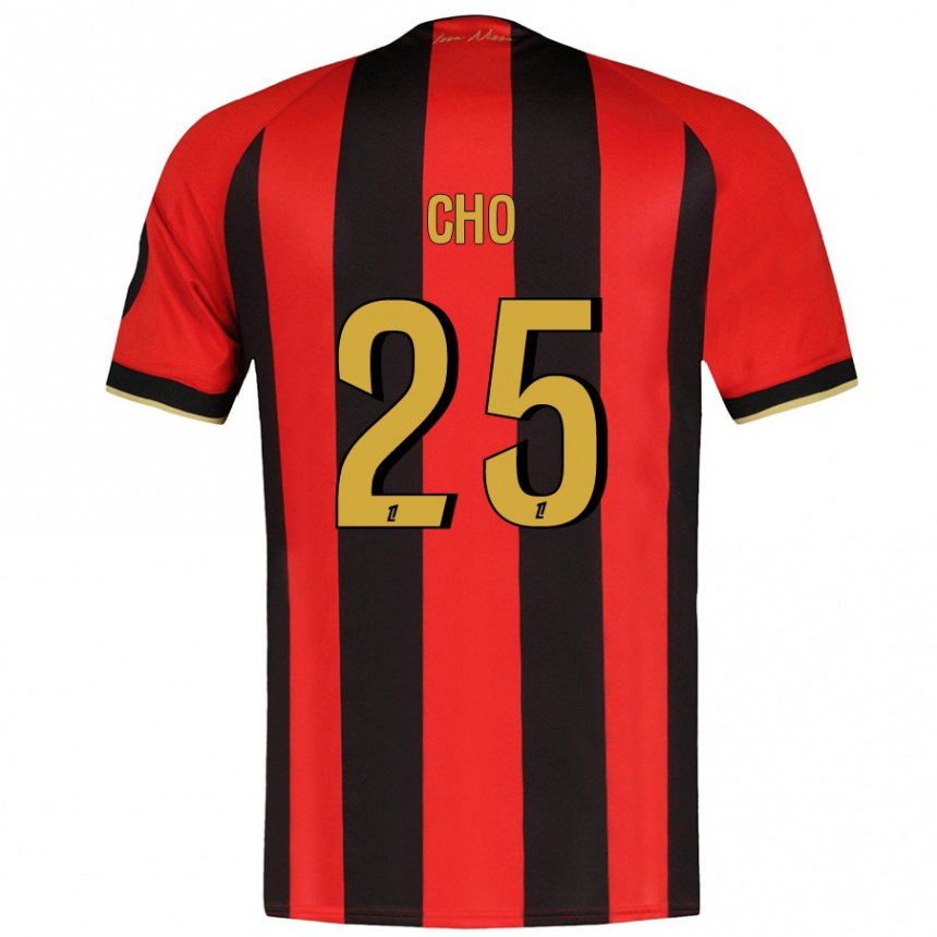 Niño Fútbol Camiseta Mohamed-Ali Cho #25 Rojo Negro 1ª Equipación 2024/25 México