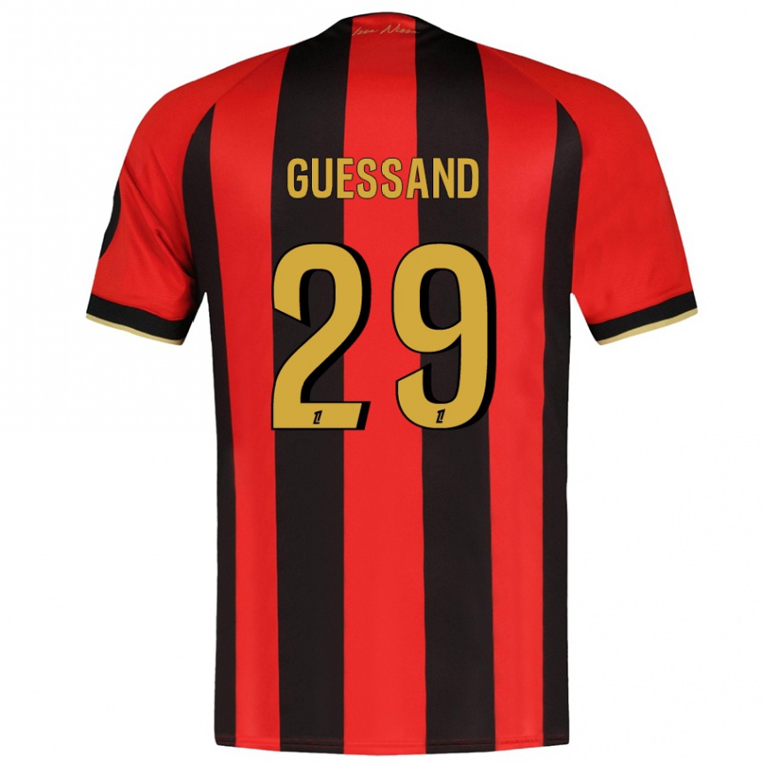 Niño Fútbol Camiseta Evann Guessand #29 Rojo Negro 1ª Equipación 2024/25 México