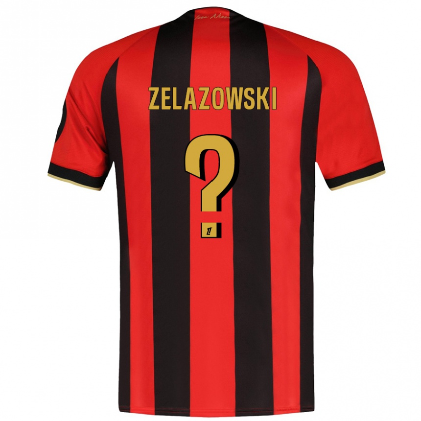 Niño Fútbol Camiseta Bartosz Zelazowski #0 Rojo Negro 1ª Equipación 2024/25 México