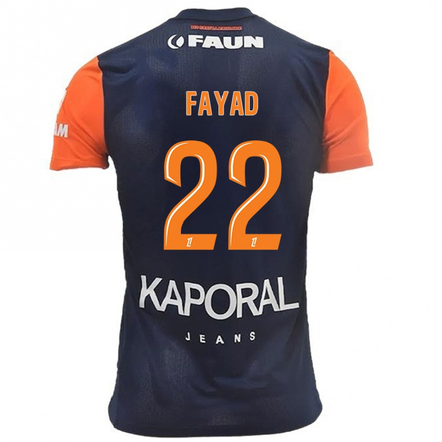 Niño Fútbol Camiseta Khalil Fayad #22 Azul Marino Naranja 1ª Equipación 2024/25 México