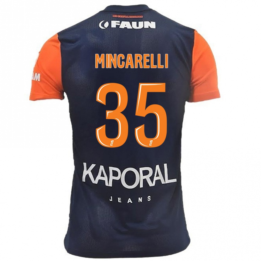 Niño Fútbol Camiseta Lucas Mincarelli #35 Azul Marino Naranja 1ª Equipación 2024/25 México