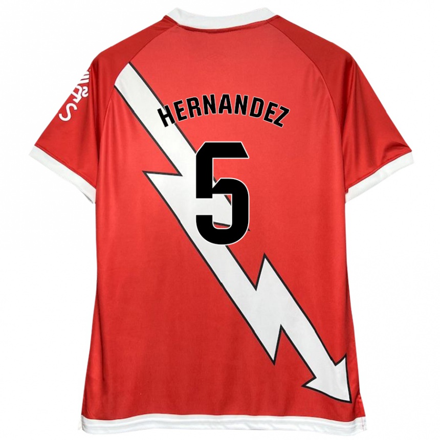 Niño Fútbol Camiseta Aridane Hernández #5 Blanco Rojo 1ª Equipación 2024/25 México