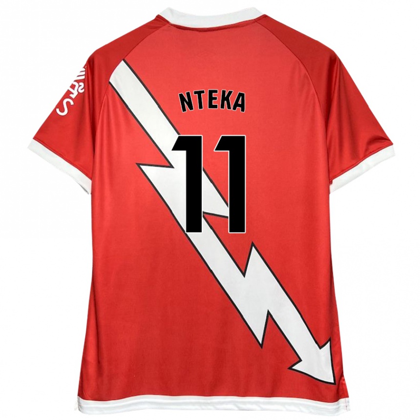 Niño Fútbol Camiseta Randy Nteka #11 Blanco Rojo 1ª Equipación 2024/25 México