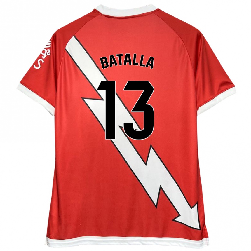 Niño Fútbol Camiseta Augusto Batalla #13 Blanco Rojo 1ª Equipación 2024/25 México