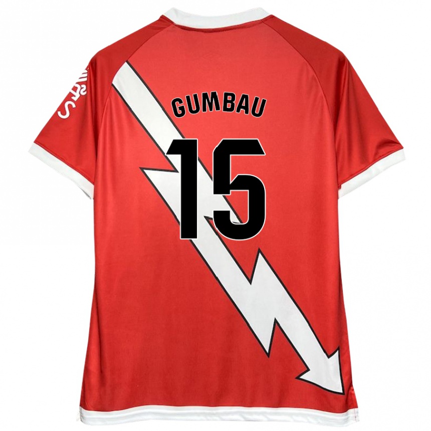 Niño Fútbol Camiseta Gerard Gumbau #15 Blanco Rojo 1ª Equipación 2024/25 México