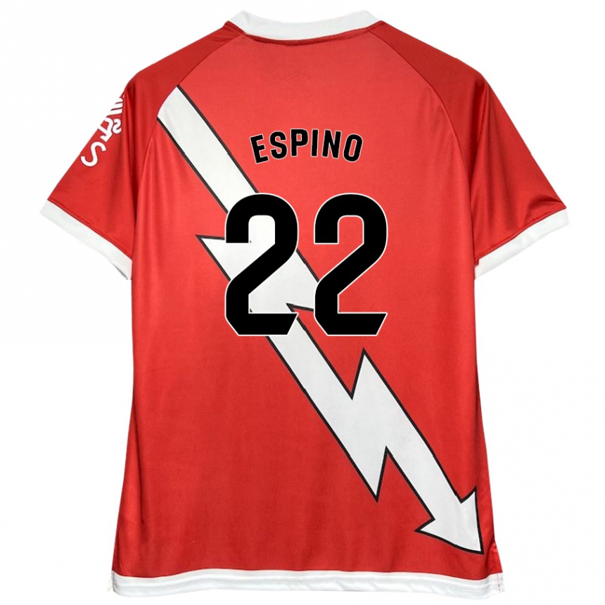 Niño Fútbol Camiseta Alfonso Espino #22 Blanco Rojo 1ª Equipación 2024/25 México