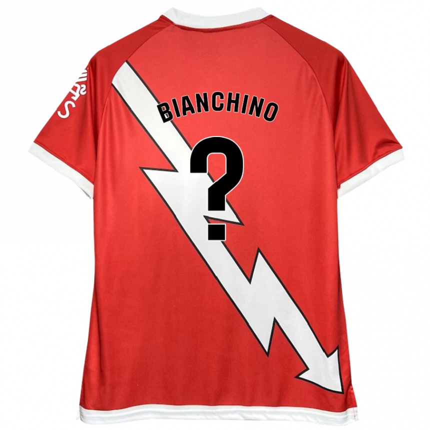 Niño Fútbol Camiseta Nicolò Bianchino #0 Blanco Rojo 1ª Equipación 2024/25 México