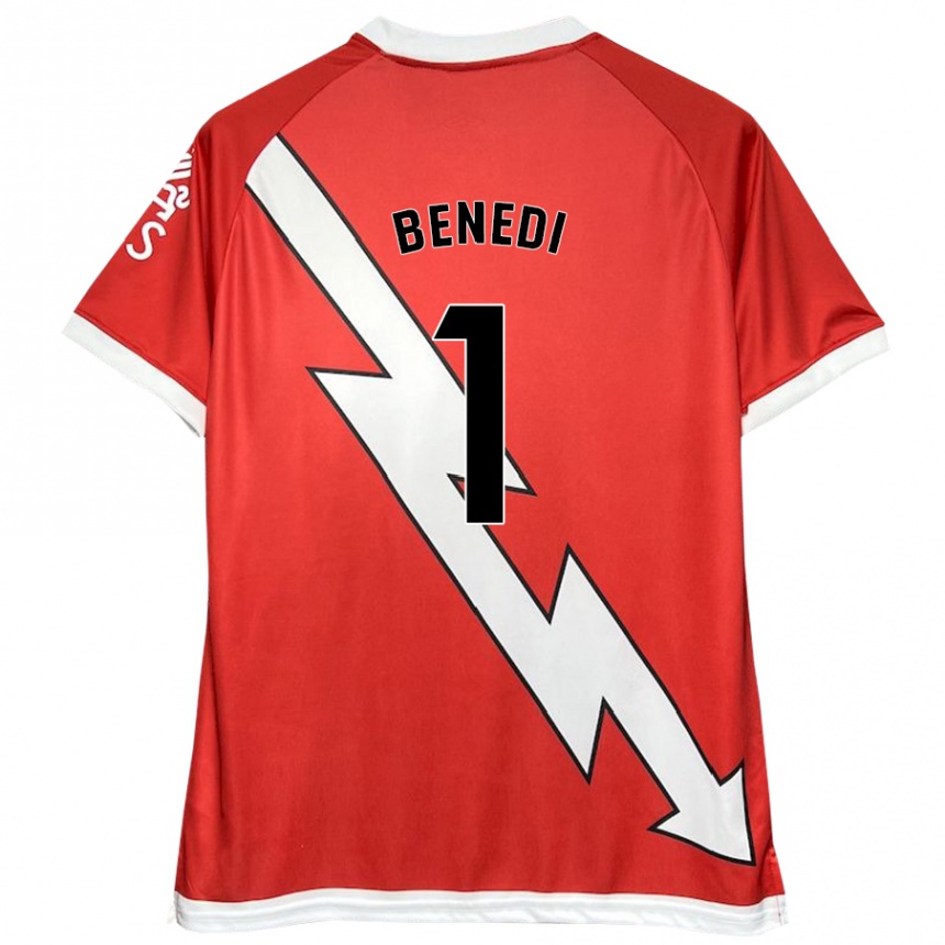 Niño Fútbol Camiseta Miguel Benedi #1 Blanco Rojo 1ª Equipación 2024/25 México