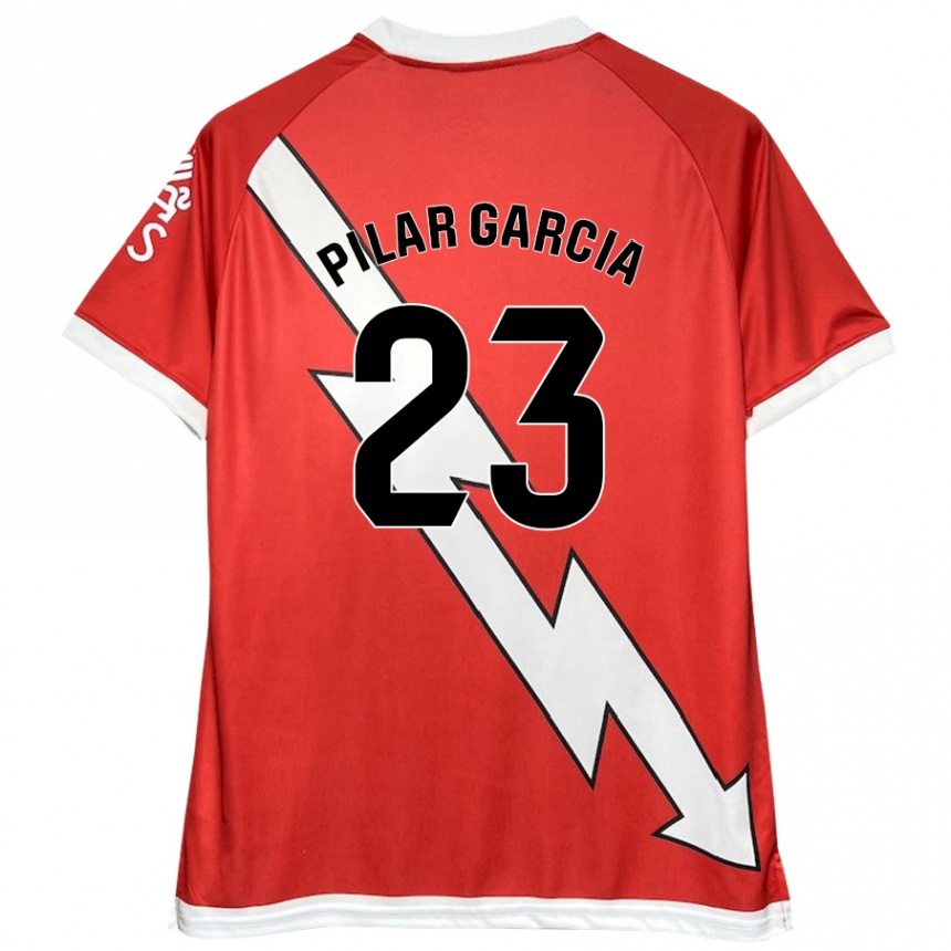 Niño Fútbol Camiseta María Pilar García Villalba #23 Blanco Rojo 1ª Equipación 2024/25 México