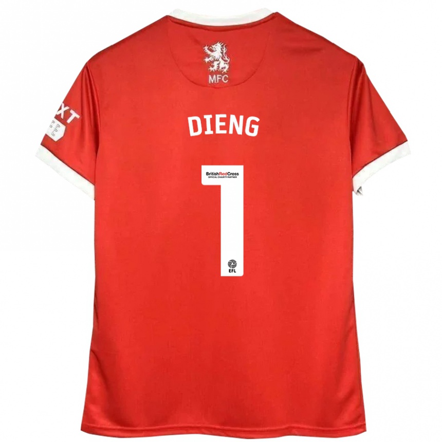 Niño Fútbol Camiseta Seny Dieng #1 Rojo Blanco 1ª Equipación 2024/25 México