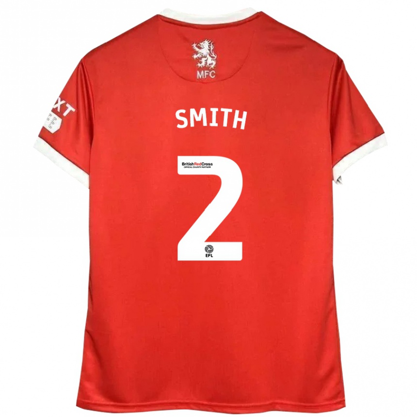 Niño Fútbol Camiseta Tommy Smith #2 Rojo Blanco 1ª Equipación 2024/25 México