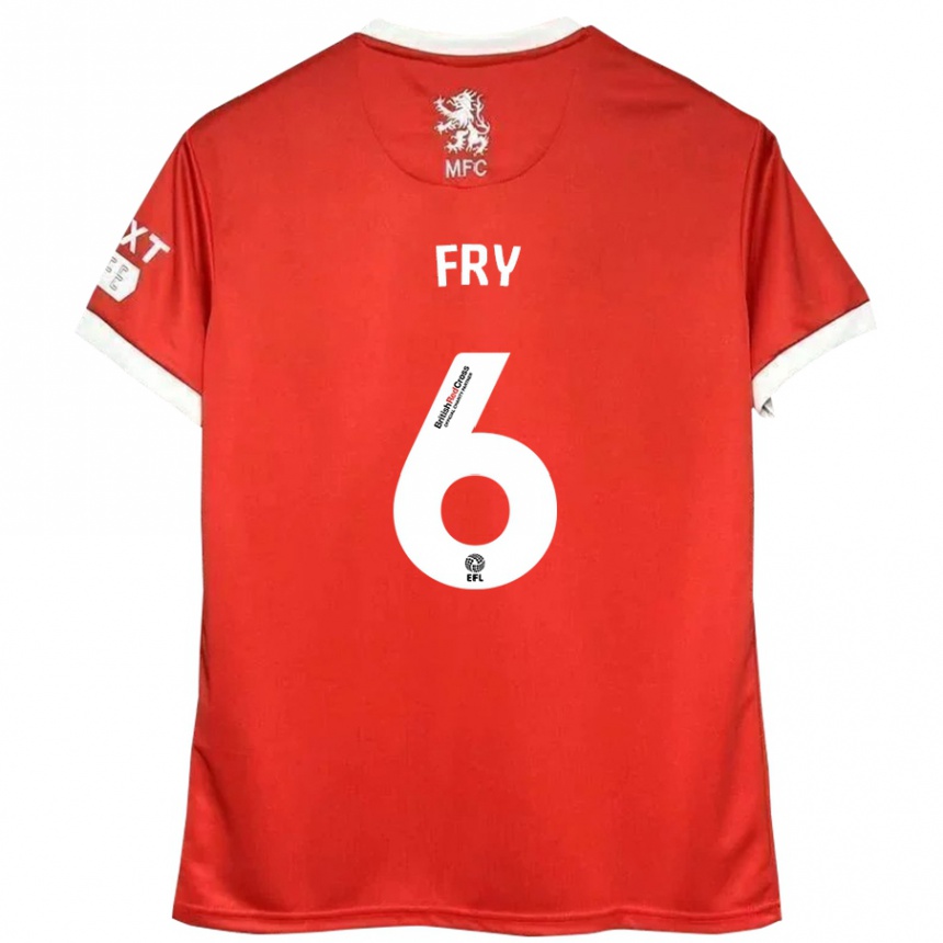 Niño Fútbol Camiseta Dael Fry #6 Rojo Blanco 1ª Equipación 2024/25 México