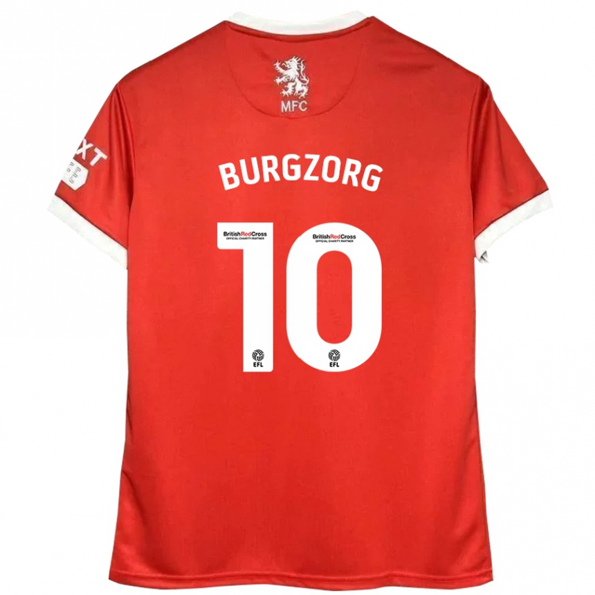 Niño Fútbol Camiseta Delano Burgzorg #10 Rojo Blanco 1ª Equipación 2024/25 México