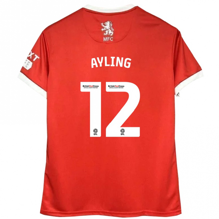 Niño Fútbol Camiseta Luke Ayling #12 Rojo Blanco 1ª Equipación 2024/25 México