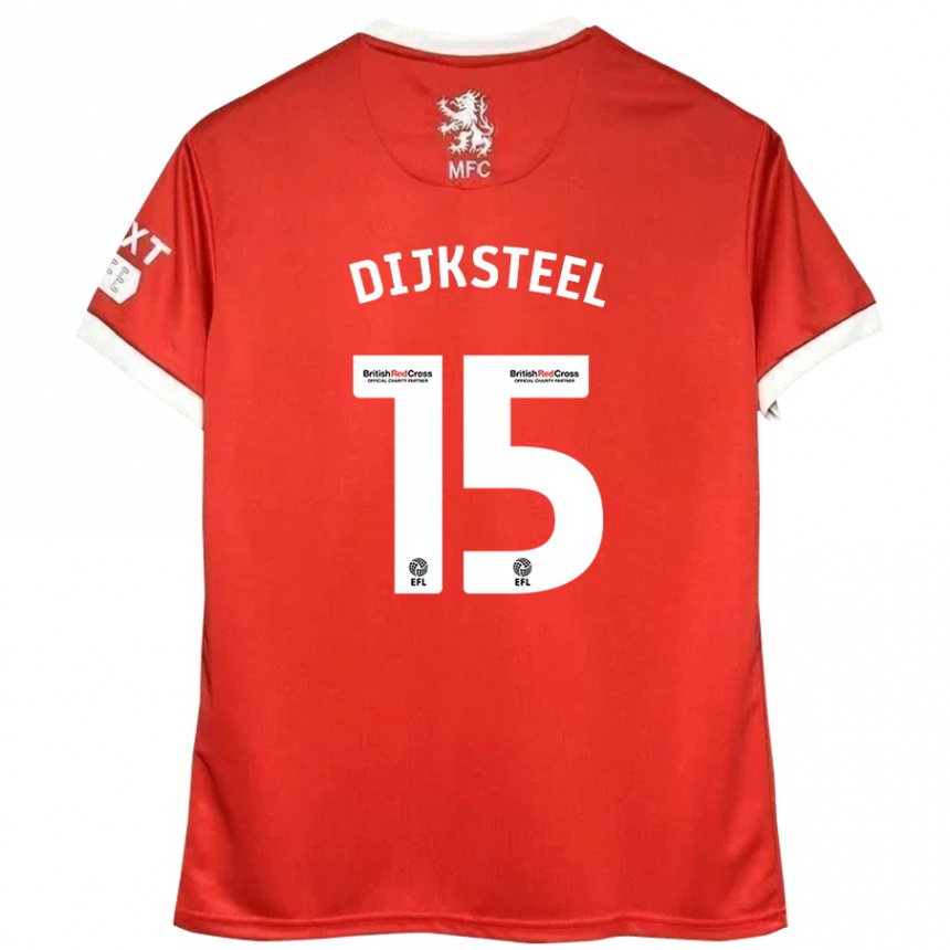 Niño Fútbol Camiseta Anfernee Dijksteel #15 Rojo Blanco 1ª Equipación 2024/25 México