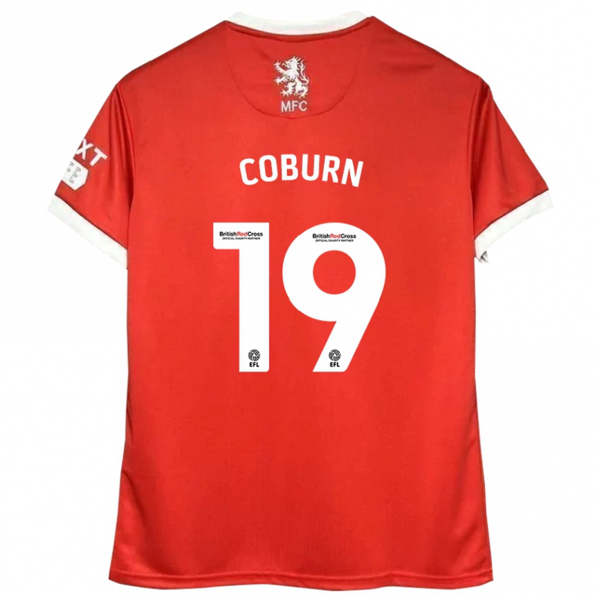 Niño Fútbol Camiseta Josh Coburn #19 Rojo Blanco 1ª Equipación 2024/25 México