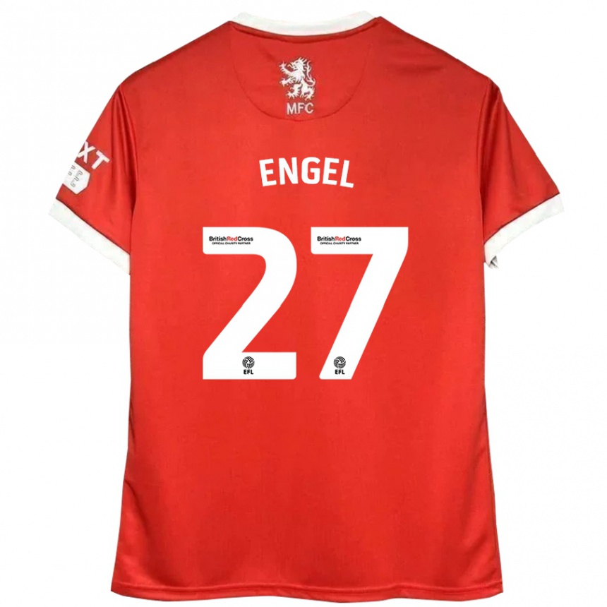 Niño Fútbol Camiseta Lukas Engel #27 Rojo Blanco 1ª Equipación 2024/25 México