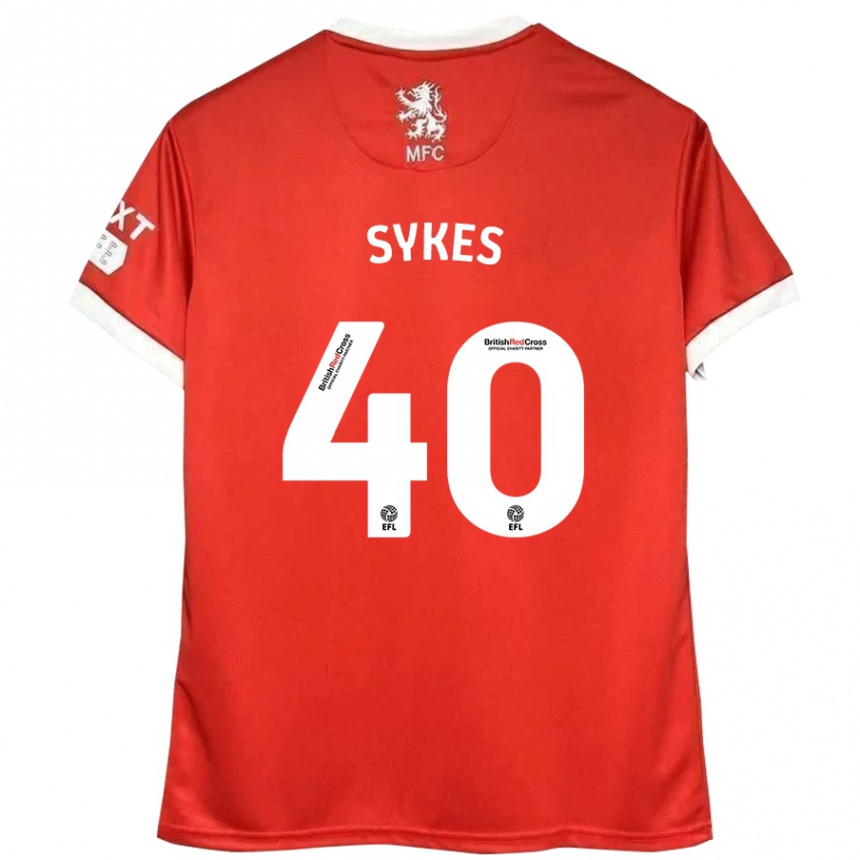 Niño Fútbol Camiseta Cain Sykes #40 Rojo Blanco 1ª Equipación 2024/25 México