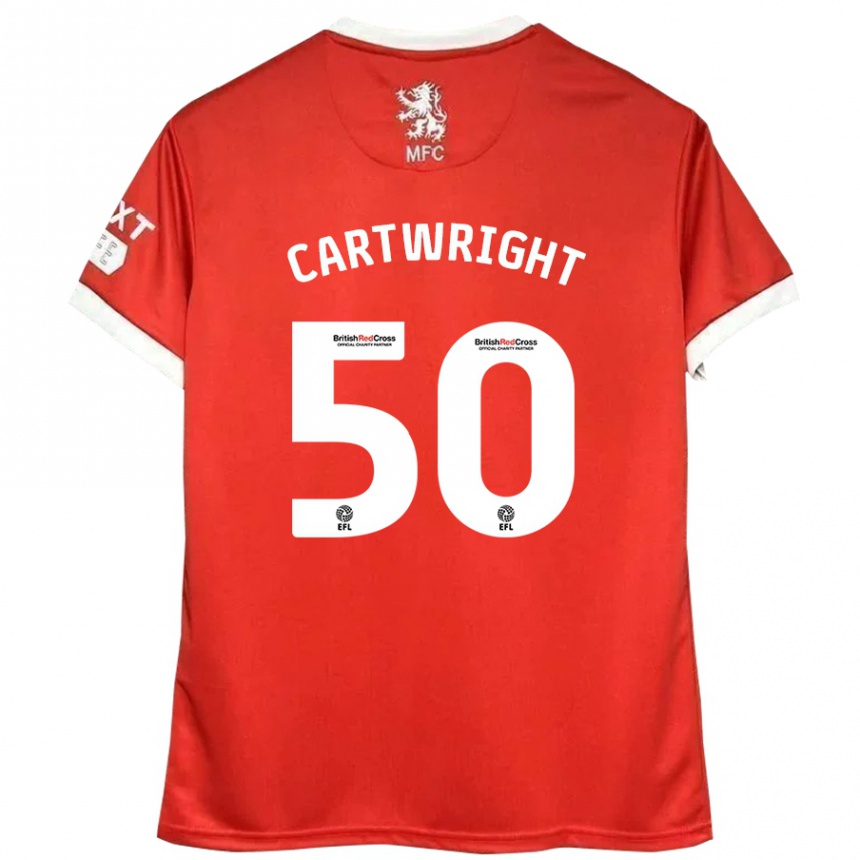 Niño Fútbol Camiseta Fin Cartwright #50 Rojo Blanco 1ª Equipación 2024/25 México