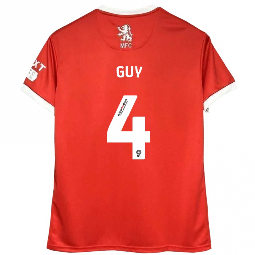 Niño Fútbol Camiseta Bethany Guy #4 Rojo Blanco 1ª Equipación 2024/25 México