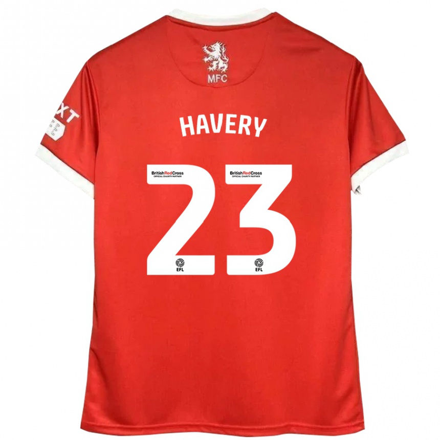 Niño Fútbol Camiseta Nicole Havery #23 Rojo Blanco 1ª Equipación 2024/25 México