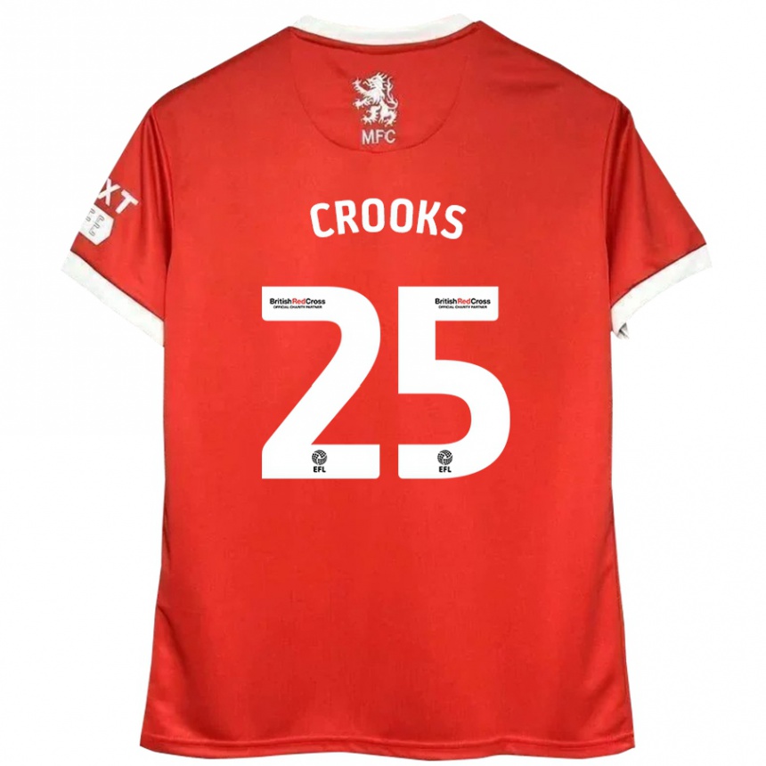 Niño Fútbol Camiseta Matt Crooks #25 Rojo Blanco 1ª Equipación 2024/25 México