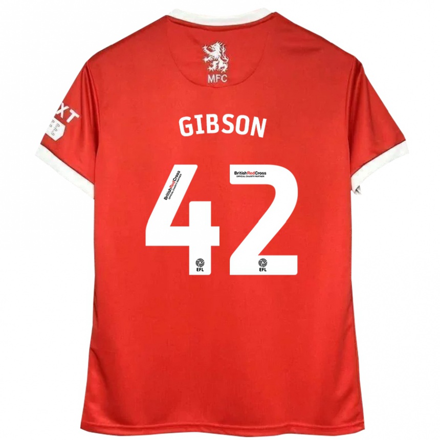 Niño Fútbol Camiseta Joseph Gibson #42 Rojo Blanco 1ª Equipación 2024/25 México