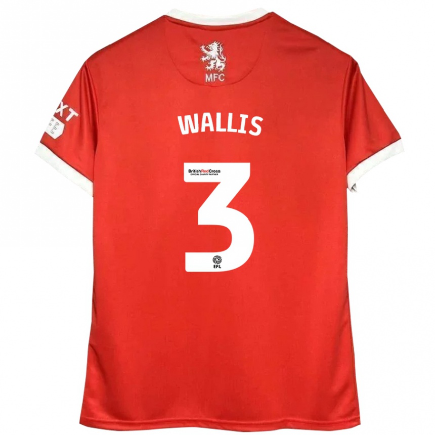 Niño Fútbol Camiseta Emma Wallis #3 Rojo Blanco 1ª Equipación 2024/25 México