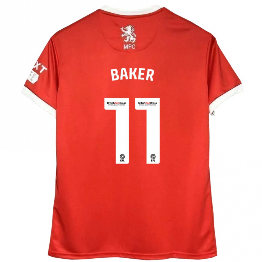 Niño Fútbol Camiseta Ella Baker #11 Rojo Blanco 1ª Equipación 2024/25 México