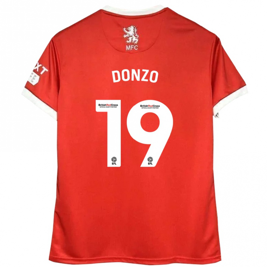 Niño Fútbol Camiseta Jolie Donzo #19 Rojo Blanco 1ª Equipación 2024/25 México