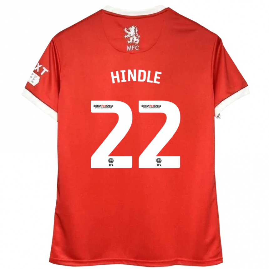 Niño Fútbol Camiseta Rachel Hindle #22 Rojo Blanco 1ª Equipación 2024/25 México