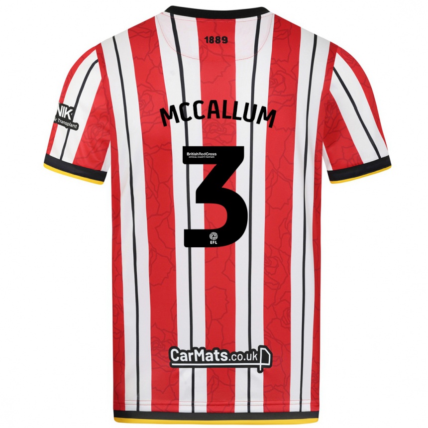 Niño Fútbol Camiseta Sam Mccallum #3 Rojo Blanco Rayas 1ª Equipación 2024/25 México