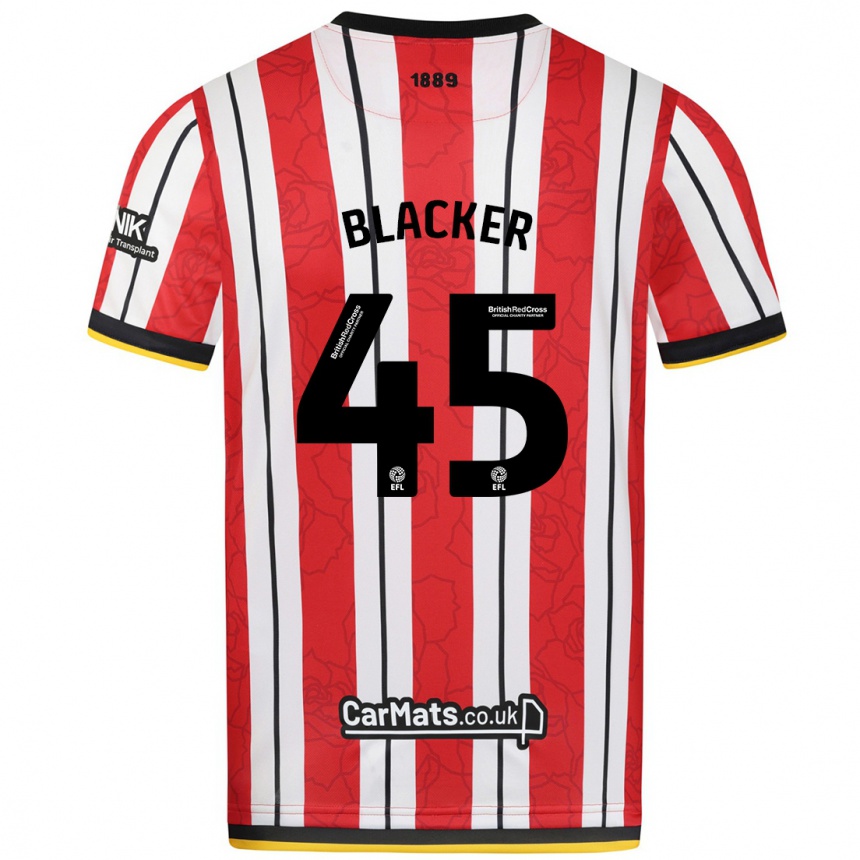 Niño Fútbol Camiseta Billy Blacker #45 Rojo Blanco Rayas 1ª Equipación 2024/25 México