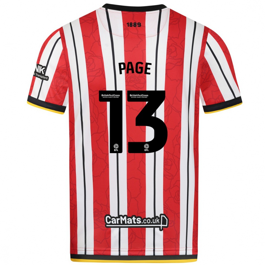 Niño Fútbol Camiseta Olivia Page #13 Rojo Blanco Rayas 1ª Equipación 2024/25 México