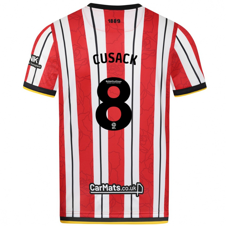 Niño Fútbol Camiseta Maddy Cusack † #8 Rojo Blanco Rayas 1ª Equipación 2024/25 México